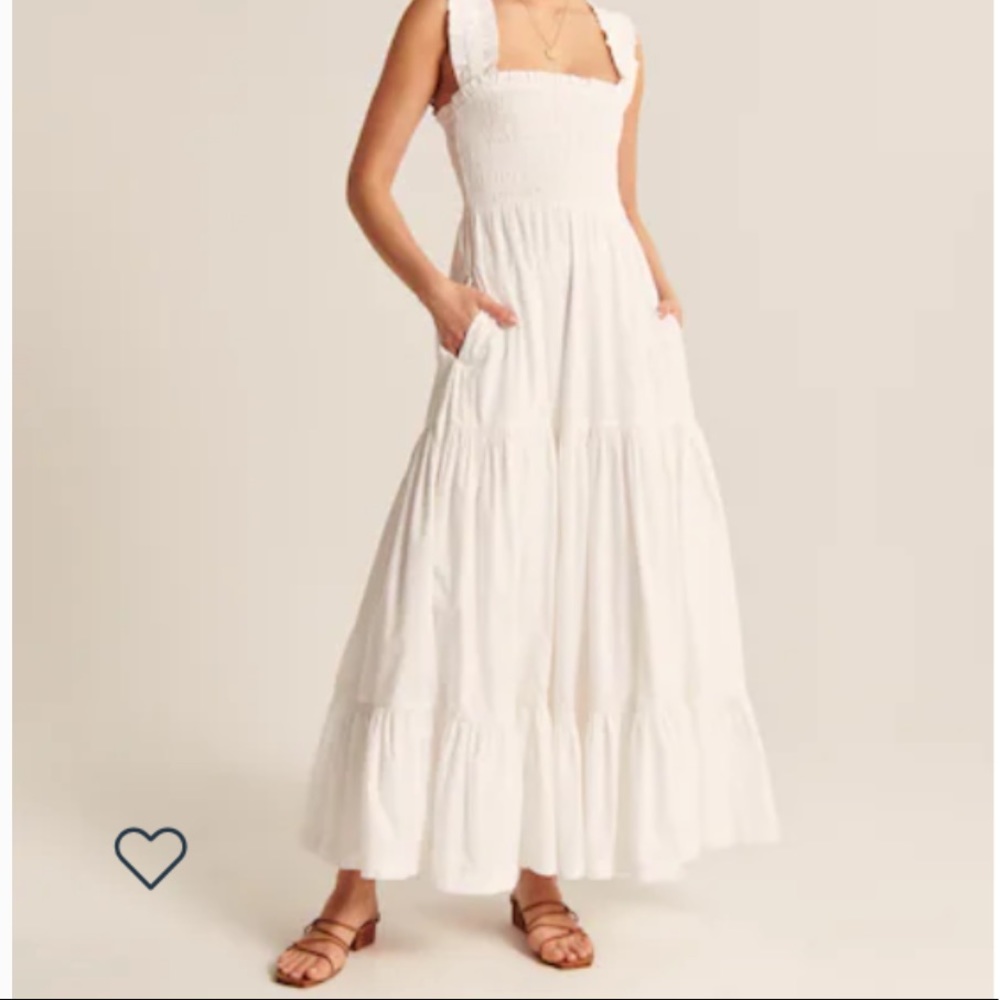 White Abercrombie Maxi Dress (Size XSmall Petite)